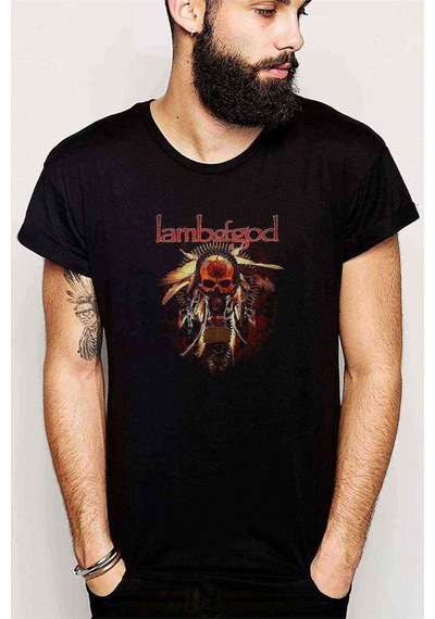Lamb Of God 2 Baskılı Siyah Erkek Tshirt