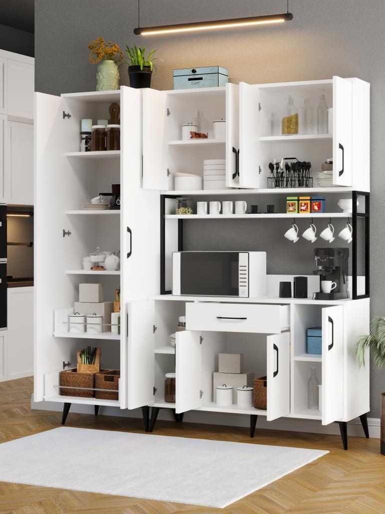 Kuzeylife Spezia Kahve Köşesi Çok Amaçlı Erzak Kiler Dolabı Beyaz Kuzeylife Spezia Kahve Köşesi Çok Amaçlı Erzak Kiler Dolabı Beyaz