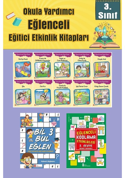 3.sınıflar İçin Okumayı Sevdiren 10 Lu Hikaye Seti -bil Bul Eğlen-kodlama 6 Okulda Evde Tatilde