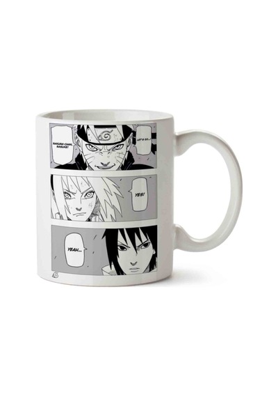Naruto Trio Çizgi Roman İki Tarafı Baskılı Kupa Bardak Çok Renkli