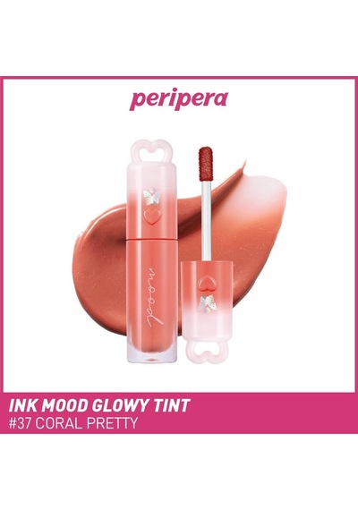 Kalıcı, Pigmentli, Işıltılı, Parlak Bitişli Tint Ink Mood Glowy Tint 37 Coral Pretty Çok Renkli