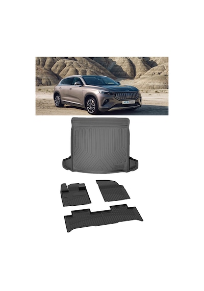 Sahler Togg T10x 2023 Ve Sonrası 4.5d Premıum Paspas 3d Rizline Bagaj Havuzu Set