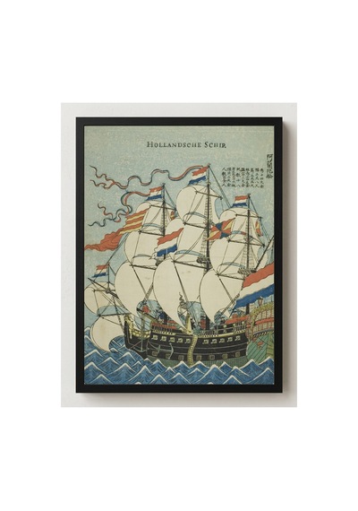 Ukiyo-e Hollanda Gemisi Nagasaki Baskısı Çerçevesiz Poster 21x30 Cm A4 Japon Sanatı Ukiyo-e Tablo