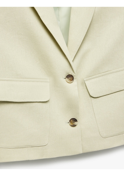 Koton Cepli Düğmeli Kısa Kollu Astarlı Keten Crop Blazer Ceket Ada Çayı 5sak50176uw Açık Yeşil Koton Cepli Düğmeli Kısa Kollu Astarlı Keten Crop Blazer Ceket Ada Çayı 5sak50176uw Açık Yeşil