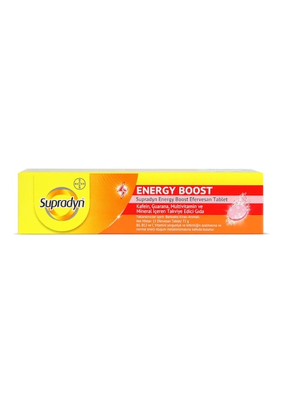 Energy Boost Efervesan Tablet L Kafein, Guarana, Multivitamin Ve Mineral