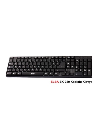 Elba Ek-020 F Usb Siyah Türkçe Kablolu Standart Klavye 1.8mt Kablo Uzunluğu