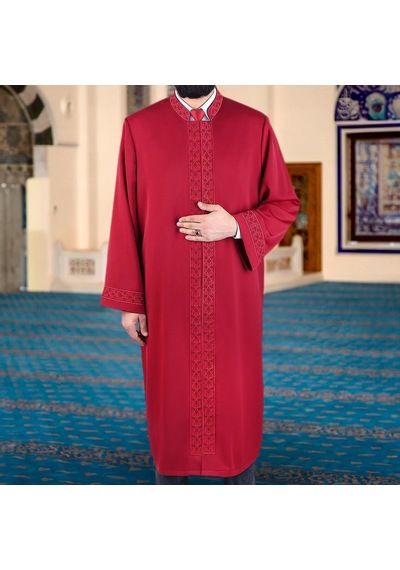 Harezmi İmam Cübbesi Bordo Çok Renkli