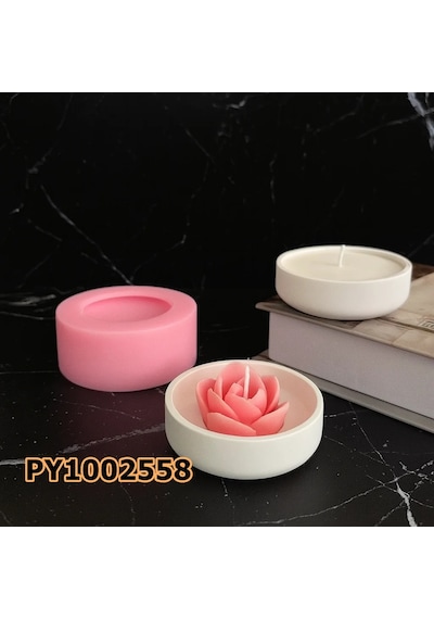 Pk1002558 - Silikon Kalıp Mum Kalıbı Yuvarlak Mini Mum Kabı Renksiz