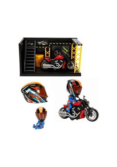 1:12 Sesli Ve Işıklı Harley Wolverine Die Cast Çek Bırak Motosiklet Ve Tamir Atölyesi Seti Çok Renkli