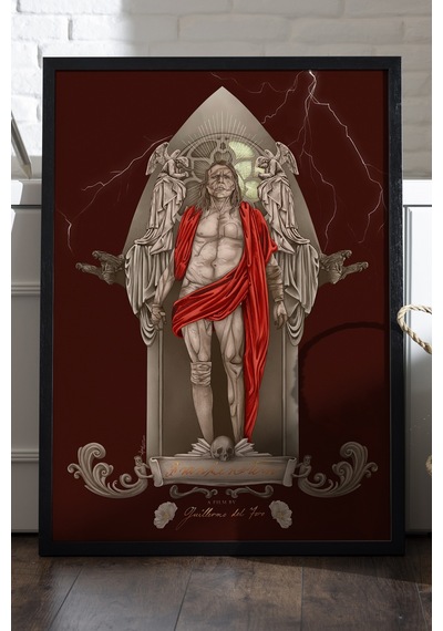Frankenstein Siyah Ahşap Çerçeveli Poster, Dekoratif Film Duvar Tablosu