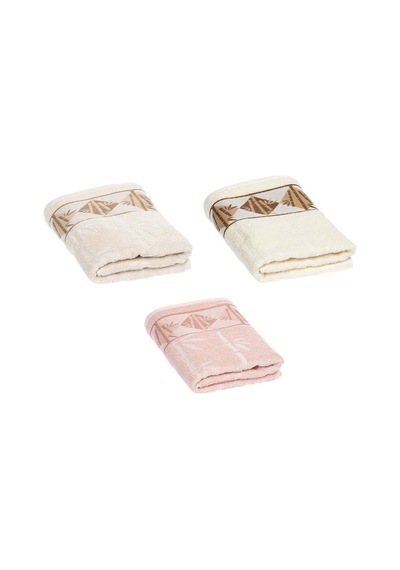 3lü Set Bambu El-yüz Havlusu 50x90 -osaka Bej+pembe+krem