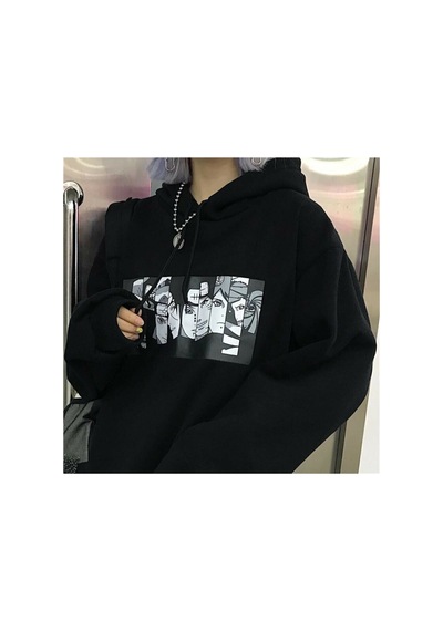 Blackjack Giyim Siyah Kapüşonlu Naruto Anime Sweatshirt siyah