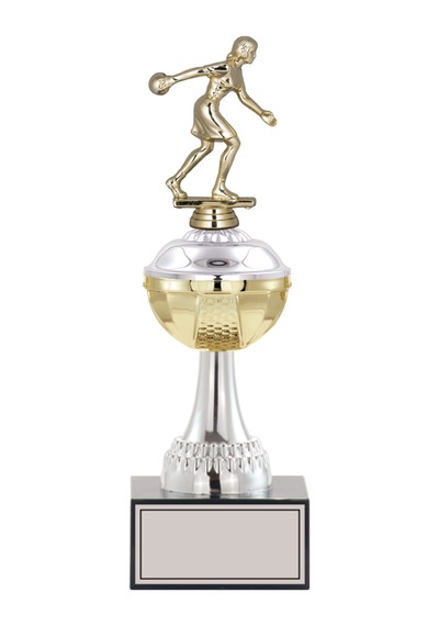 Odak Kupa - Figürlü Kupalar - Bowling Kadın Figürlü Kupalar Fg-045 B - 32 Cm Altın - Beyaz