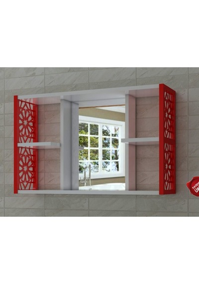 Aynalı Banyo Dolabı Kırmızı Diğer