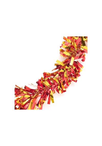 Kırmızı Altın Renk 4 Cm Genişlik Garland Çift Renk Sim Süs 180 Cm Bx40
