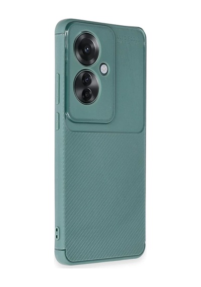 Oppo Reno 11f Uyumlu Kılıf Auto Focus Karbon Kapak - Koyu Yeşil