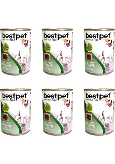 Bestpet Kuzu Etli Jöleli Köpek Konservesi 415 Gr 6'lı Ekonomik Avantaj Paketi