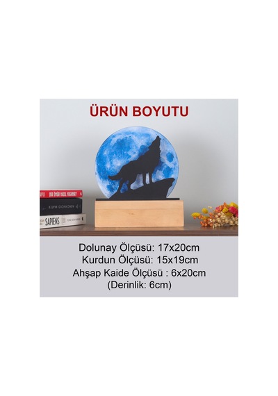 Led Işıklı Pleksi Dolunay Kişiselleştirilebilir Dekoratif Biblo Ursula Kurt Anahtar Askılığı Mavi - 737202186