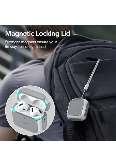 Esr Apple Uyumlu AirPods 4 2024 Halolock Orbit Hybrid Magsafe Kılıf Beyaz