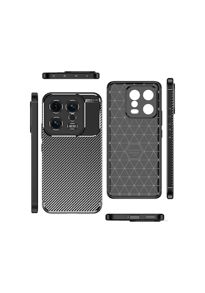 Xiaomi Mi 13 Kılıf Karbon Görünümlü Silikon Kamera Korumalı Üstün Koruma Pazarplus Lacivert