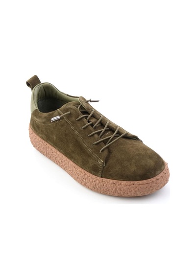 Bambi Haki Süet Hakiki Deri Kadın Sneaker K01822268402