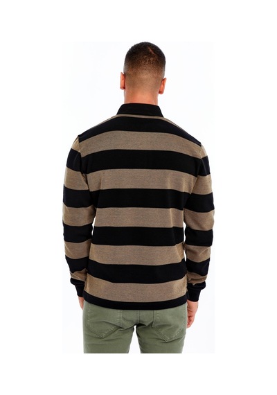 AR-MA Arma Erkek Örme Ribanalı Regular Fit Çizgili Polo Yaka Sweatshirt %95 Pamuk %5 Elastane K30554952902 Siyah AR-MA Arma Erkek Örme Ribanalı Regular Fit Çizgili Polo Yaka Sweatshirt %95 Pamuk %5 Elastane K30554952902 Siyah