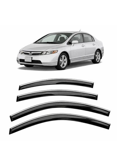 Honda Civic 2006-2001 Slim Krom Cam Rüzgarlığı 4 Parça