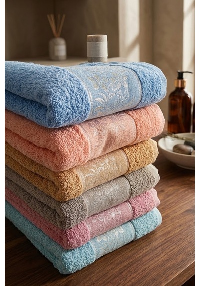 12 Adet Karışık Kadife El Havlusu - 45 X 85 Cm Spa Ve Otel Havlusu Kod 66014 Çok Renkli