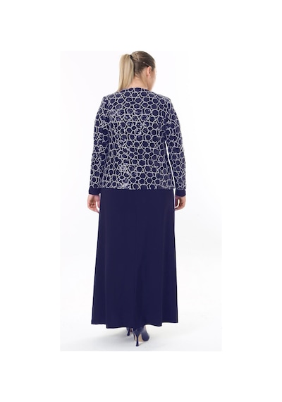 Ladies First Büyük Beden 3911 Lacivert Ceket+Elbise Takım 001