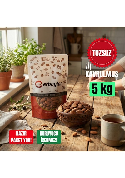 Erbaylar Badem İçi İthal Kavrulmuş Tuzsuz - 5 Kg