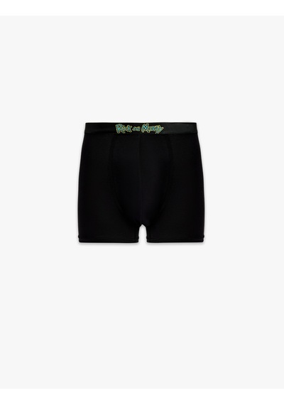 Koton Lisanslı Rick And Morty Baskılı 3'lü Pamuklu Boxer Seti Siyah 6slm90029mk