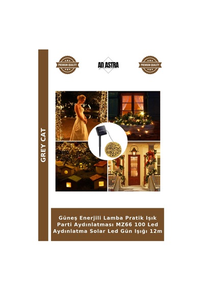 Güneş Enerjili Lamba Pratik Işık Parti Aydınlatması Mz66 100 Led Aydınlatma Solar Led Gün Işığı 12m