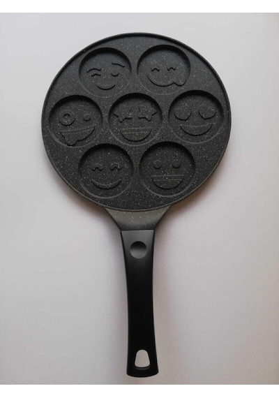 Eda Granit Yüz Emojili Pankek Tava 28 Cm Döküm Granit Pankek Tavası