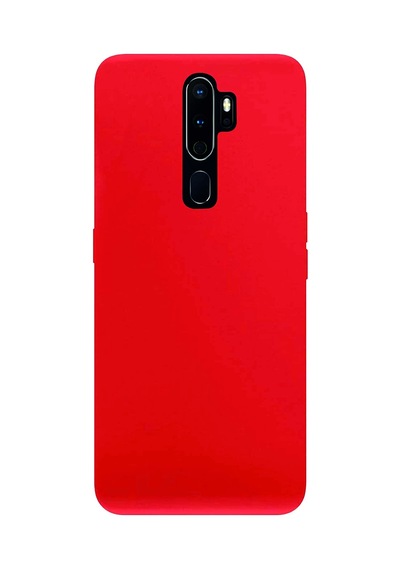 Oppo A9 2020 Kılıf Kamera Korumalı Silikon Rubber Arka Kapak Kırmızı