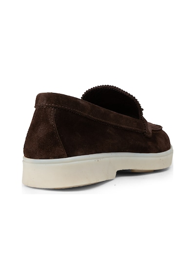 Deery Kadın Hakiki Süet Kahverengi Püsküllü Loafer - 02040zkhvc01