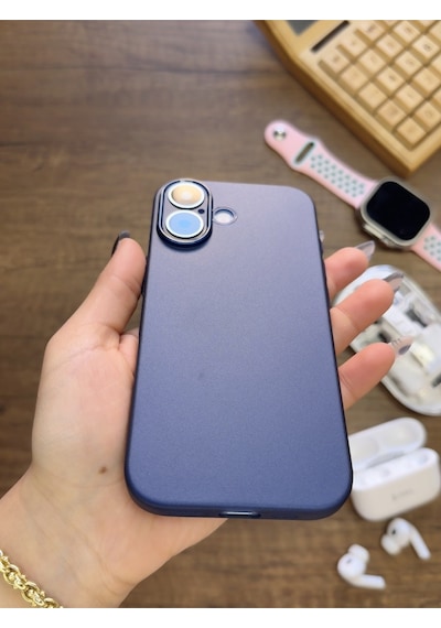 Apple iPhone 17 Uyumlu Süper İnce Mat Ultra Thin Silikon Kılıf Lacivert