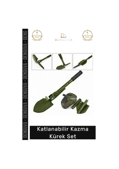 Kazmakürek Portatif Katlanabilir Kamp Doğa Tutkunları Çok Fonksiyonlu Tester Kazma Kürek Set