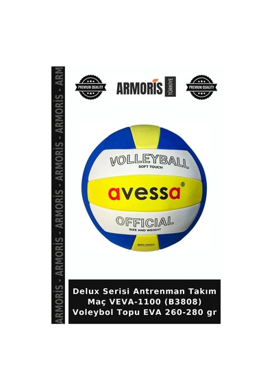 Delux Serisi Antrenman Takım Maç Veva-1100 B3808 Voleybol Topu Eva 260-280 Gr Çok Renkli