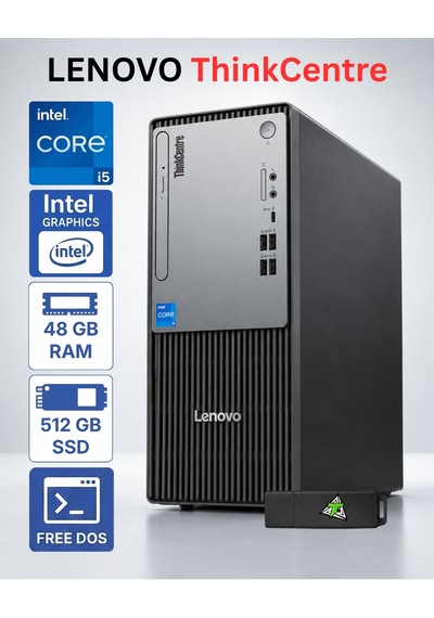 Lenovo Thinkcentre Neo 50T Gen 5 12UAS1CF00TKD36 İ5-14400 48 GB 512 GB SSD Dos Masaüstü Bilgisayar