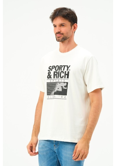 Rich Erkek Oversize Pamuk Tişört T-shirt Beyaz