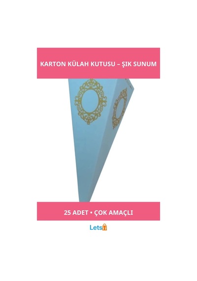 Beyaz Karton Külah Şeker Ve Lokum Kutusu 25 Li Paket