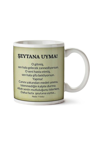 Nebi Yıldız Şeytana Uyma İki Tarafı Baskılı Kupa Bardak Çok Renkli