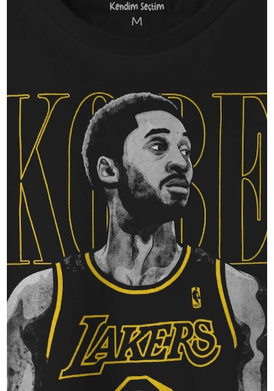 Kobe Bryant Los Angeles Lakers No 8 Basketball Baskılı Tişört Unisex T-shirt 001