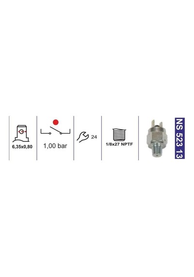 Fren Müşiri-unıversal-yağ Basınç Müşiri 1,0 Bar 1/8x27 Npt Normalde Açık New Holland 87584696 - Ns52313