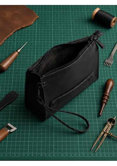 Vintage Leather Craft Hakiki Deri Erkek El Çantası 1091 Sıyah