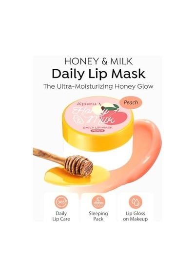 Bal Ve Süt Özlü Besleyici Nemlendirici Dudak Maskesi A&apos Pıeu Ve Daily Lip Mask, Peach