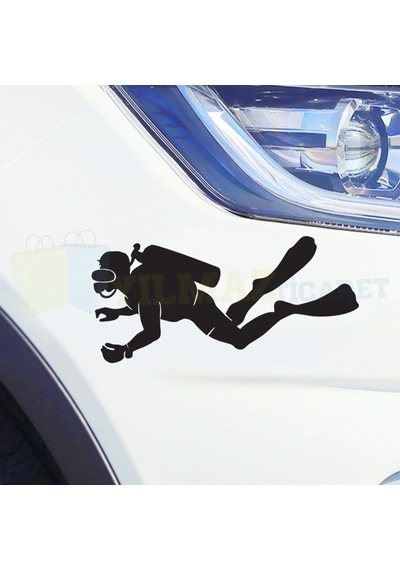 Dalgıç Oto Sticker Çıkartma Etiket Su Altı Deniz Dalış Arma