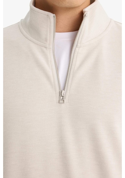 Defacto Regular Fit Yarım Fermuarlı Sweatshirt E9629ax25aubg766 Bej-bg766