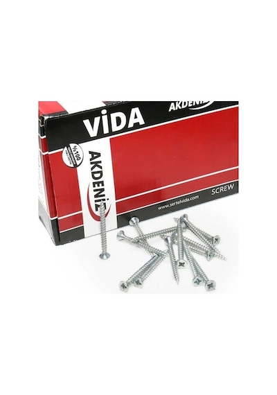 Akdeniz Sunta Vidası 5 x 50 Çinko 1 Paket 200 Adet