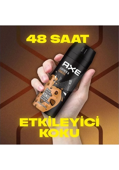 Tedar 3 Adet Axe Erkek Sprey Deodorant Leather & Cookies 48 Saat Etkileyeci Koku 150 Ml Najmaddin Amber